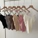 Women's Clothing Ruffled V Neck Camisole Top For Summer Wear Trendy Inner Sleeveless T Shirt Lace Slim Fit Bottoming Top_ecoleips.com