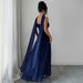 Elegant Strapless Bodycon Dress – Stretchy Midi-Length Formal Dress In Navy Blue (S-XL, Office To Evening Wear, Side Slit Detail)_ecoleips.com
