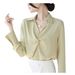 Women's French-Inspired Twist Front Blouse Long Sleeve Elegant Shirt for Office Commute And Chic Casual Wear_ecoleips.com