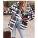 Winter And Autumn Long-Sleeved Loose-Cut Plaid Sweater With Woolen Warm Coat For Women's Wholesale_ecoleips.com
