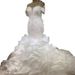 Women's Clothing Beaded Off-the-Shoulder Wedding Dress Long Sleeves Mermaid Silhouette Bodycon Design Sexy Slimming Train_ecoleips.com