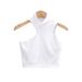 Voya Black High-necked Asymmetrical Design Camisole, Tight-fitting, Stretchy, Sleeveless, Off-shoulder, Inner-layer Tank Top,_ecoleips.com