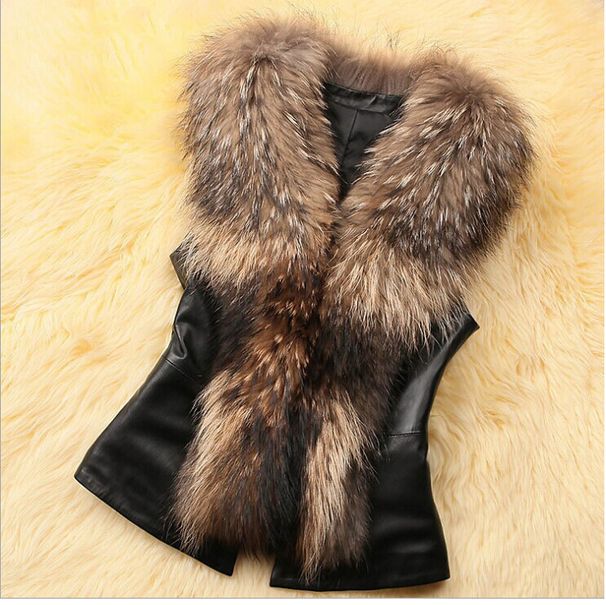 K Hairy Collar, Fur Vest, Women's Short Design With Cotton And Slim Fit, Faux Fur Vest, Shoulder Strap_ecoleips.com