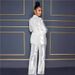 Women's Clothing Summer Jumpsuit New Women's Long Sleeve V neck Sequin Jumpsuit Two piece Set_ecoleips.com