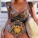 Women's Retro Ruffled Bikini Set - European & American Style High-Waisted Swimsuit With Hard Cups, Slimming Coverage For Beach & Pool_ecoleips.com