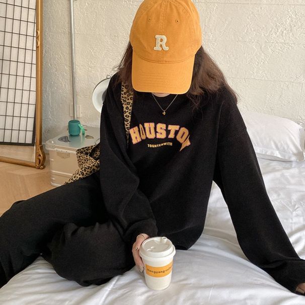 Trendy Casual Fashion Spors Sui For Women 2026 Spring Auumn New Syle Loose Sylish Sweashir And Pans Wo-piece_ecoleips.com