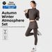 Women's Warm Fleece Two Piece Set Long Sleeved Fitness Suit For Outerwear Casual Yoga Autumn Winter_ecoleips.com