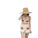 Summer Bohemian Knitted Cut-Out Crochet Striped V-Neck Bandeau Top + High-Waisted Shorts Two-Piece Set Trend_ecoleips.com