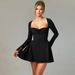 Women's Clothing Sexy Tube Top Slim High Waist Long Sleeve Slim Princess Dress_ecoleips.com