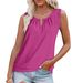 Women's Clothing Summer Fashion Round Neck Sleeveless Vest T Shirt Tops_ecoleips.com
