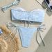 Women's Clothing Bikini Solid Color Towel Fabric White Sexy Rope Ladies Split Swimsuit_ecoleips.com