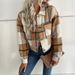 Women's clothing short plaid cardigan lapel jacket women_ecoleips.com