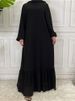 Latest Modern Fashion Ruffle Polka Islamic Clothing Kaftan With Lining Women Muslim Maix Casual Dress Abaya_ecoleips.com