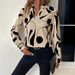 In-stock European And American Cross-border Foreign Trade Women's Printed Notched Collar Casual Long-sleeve_ecoleips.com