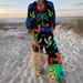 Women's Clothing Fashion Printed Leisure Vacation Style Suit _ecoleips.com