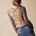New Women's Off-Shoulder Printed T-Shirt Floral Design Fashionable Base Layer Or Outerwear Top_ecoleips.com