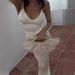 Women's Casual Beach Suit Sexy Off-Shoulder Dress Set with Suspender V Skirt Long Summer Dress European American Style_ecoleips.com