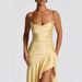 Women's Sexy Backless Halter High Slit Ruffled Sleeveless Maxi Dress – Glitter Party Evening Gown_ecoleips.com