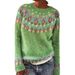 Trendy Color-Block Knit Sweater For Women - Breathable & Comfortable Round Neck Pullover (S-5XL) - Geometric 3D Jacquard Design_ecoleips.com