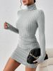 New Sexy Mini Dress Women Autumn Black Solid Turtleneck Long Sleeves Sheath Dress Club Elegant Bodycon Party Dresses Female M87W_ecoleips.com