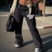 Streetwear Drawstring Pants – Soft & Breathable Straight-Leg Trousers For Women (S-XL, Cross-Print Design & Adjustable Waist)_ecoleips.com