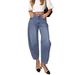 Men's Loose Fit Vintage Washed Jeans - 90s Streetwear Denim Pants With Relaxed Straight Leg, Retro Blue Cotton For Urban Fashion_ecoleips.com