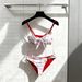 2026 New Women's Two-piece Bikini Swimsuit, European And American Style, Sexy Printed Strappy Vacation Swimwear, Shell_ecoleips.com