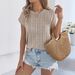 2026 Spring Summer Solid Color Cable Casual Loose Batwing Sleeve Knit Top Cross-Border Women's Fashion_ecoleips.com