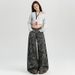 Aria Basics Orange Silk Women's Clothing#American Style Hot Girl Camouflage Waist Wide Leg Casual Women Autumn New High Street_ecoleips.com
