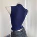 Korean Style Women's Vest Crossover V Neck Asymmetrical Sleeveless Knitted Short Top for Mature Sophisticated Fashion_ecoleips.com
