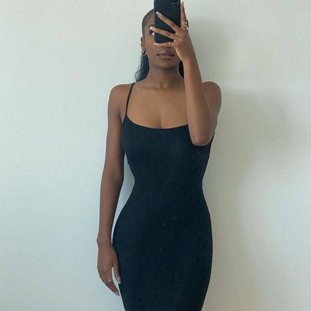 2026 Women Casual Slim Fit Sleeveless Strap Dress, Soft Home Long Dress_ecoleips.com