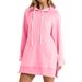 Women's Clothing Autumn/Winter New Women's Solid Color Hooded Mid Length Sweatshirt_ecoleips.com