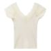 Women's Slim Fit Lace Trim V Neck Short Sleeve T-Shirt Knitted Base Top Thin Summer Inner Layer_ecoleips.com