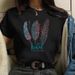 European And American Cross-border Foreign Trade Clothing Feather Pattern Round Neck Printed Women's Short-sleeve_ecoleips.com