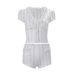 Women's European American Style Striped Cardigan Ruffled Short Sleeve Top And Elegant Slim Fit Shorts Set Spring New 2026_ecoleips.com