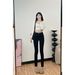 Aria Basics Spring Autumn White American-style High-waisted Pencil Pants For Tall Individuals That Make Legs Look Longer, With A_ecoleips.com
