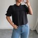 Women's Clothing Simple Fashion Style Lace Collar Hollow Shirt Women's Clothing Spring And Summer_ecoleips.com