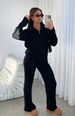 New Two-piece Set Casual And Comfortable Lapel Long-sleeved Straight Pants Knitted Set_ecoleips.com