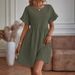 Women's Clothing Hot Sale V Neck Button Sleeveless Vest Slit Cotton And Linen Dress_ecoleips.com