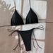 Women's Solid Color Sexy Two-Piece Bikini Set Trendy Fashionable Swimwear Comfortable Support Versatile Style Companion_ecoleips.com