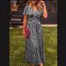 Women's Clothing Temperament Printed Waist V Neck Dress_ecoleips.com