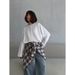 Autumn Cotton Long-Sleeve T-Shirt With Soft Knitted Wool Fabric, Loose-Fitting Design For Women_ecoleips.com