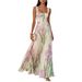 Women's Clothing Formal Pleated Floral Dress Elegant A-Line Evening Gown With Ruffled Hem Stretchy Polyester Blend For Weddings Parties_ecoleips.com