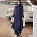 Verve Muslim Fashion Women's Arab Two-Piece Set 2025 Spring Autumn New Sleeve Shirt And Long Pants_ecoleips.com