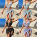 Women's Clothing Bright Color Two Piece Swimsuit Bikini Style One Piece Hollow Out Design For Women Quick-Dry Polyester, Modest Coverage_ecoleips.com
