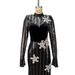 Women's Clothing New High Neck Sequins Heavy Diamond Chain Three Dimensional Flower Decoration High End Evening Dress For Women_ecoleips.com