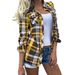 Women’s Checkered Shirt – Long Sleeve Casual Top (8 Colors) | S-XXL | Street Style & Office_ecoleips.com