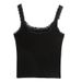 Women's Ribbed Modal Lace Camisole Vest Slim Fit Sexy Top with Hot Girl Design Versatile Tank for Spring/Autumn Summer_ecoleips.com