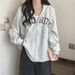 American Retro Zip-up Thin Sweatshirt Women, Spring And Autumn, Loose Long-seved Hooded Top For Students, European_ecoleips.com