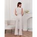 Cross-Border Sleeveless Floral Women's Homewear Set Summer New High-Waisted Casual Flared Pants Button Sleepwear_ecoleips.com
